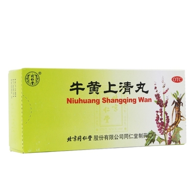 Peking Tong Ren Tang Co., Ltd. Tong Ren Tang Pharmazeutische Fabrik Niuhuang Shangqing Pillen 6g*10 Tabletten Kopfschmerzen Schwindel Rote Augen Tinnitus Schmerzen Hals Schmerzen im Mund Schwellungen Schmerzliches Zahnfleisch